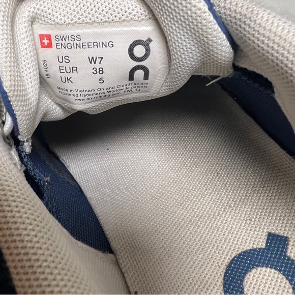 On Cloud Women’s Running Shoes Size 7 Navy Blue Lightweight Comfort Sneaker - Picture 9 of 11